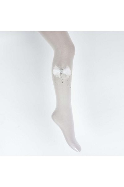 Katamino Girls Pantyhose Thin with Bow on the Sides and Stone Accessories 50 Den
