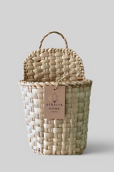 AFRALYAHOME Wicker Bohemian Basket Newspaper Rack Accessory Decor Book Door Ornament Decorative Gift Modern Authentic Model