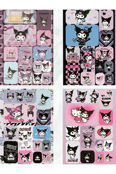 Mielibon Hello Kitty Ve Kuromi Arkadaşları Sticker Defteri 16 Sayfa 208 Sticker