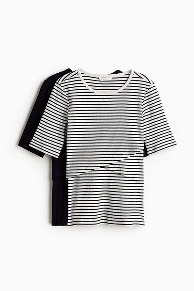 H&M MAMA 2-pack Before & After nursing tops