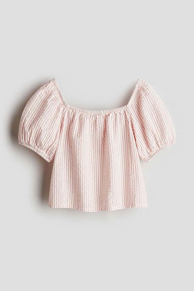 H&M Cotton seersucker top