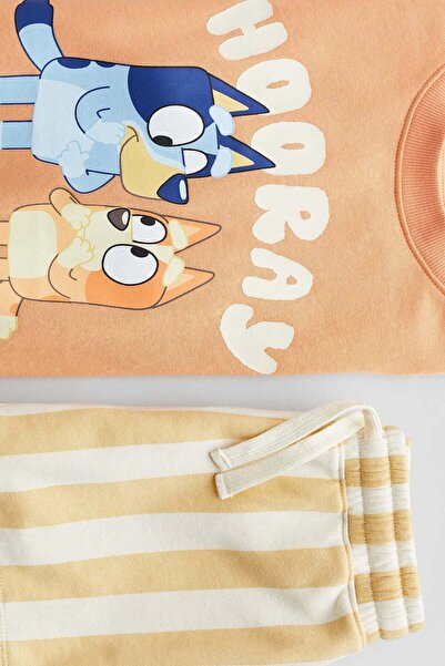 H&M 2-piece printed sweatshirt set