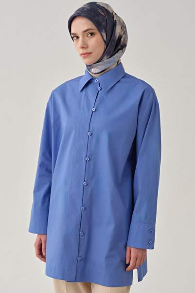 Tuğba Brit Düğmeli Gömlek - Mavi