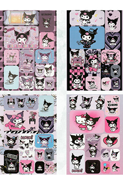 Mielibon Hello Kitty Ve Kuromi Arkadaşları Sticker Defteri 16 Sayfa 208 Sticker