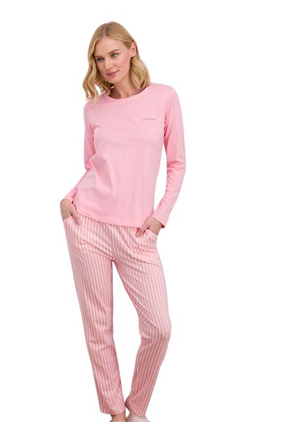 Pierre Cardin Pink Women's Wide Collar Long Pajama Set Pc.25.K11.087.I66.Y09