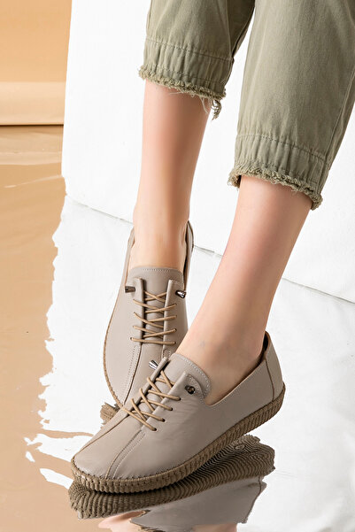 Golder Γυναικείες δερμάτινες μπαλαρίνες Angers Genuine Leather Cream