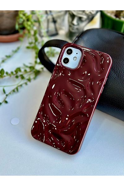 Go Aksesuar Apple iPhone 11 Compatible 3D Embossed Patterned Anti-Shock Camera Protected Silicone Case