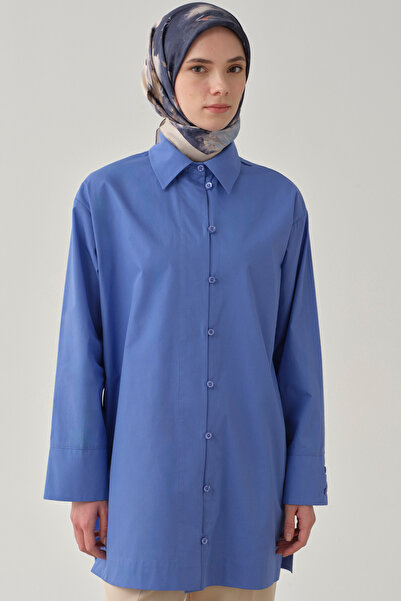 Tuğba Brit Düğmeli Gömlek - Mavi