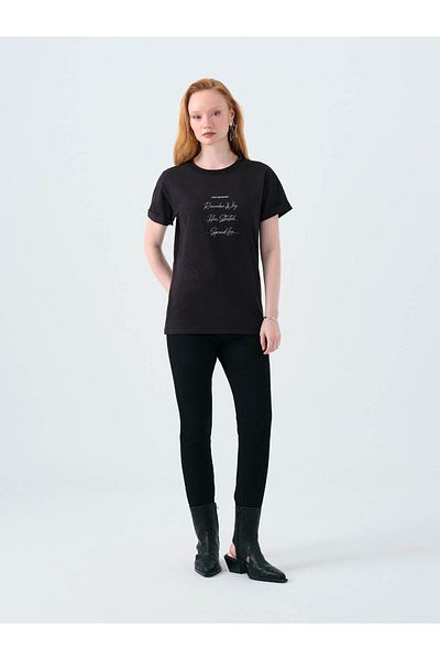Loft Tricou negru de damă Lf2040258