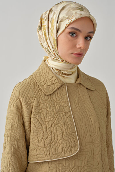 Tuğba Biyeli Kruvaze Kapitone Kap - Camel