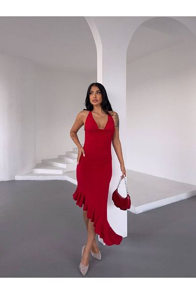 Zoe Zoe Degaje Collar Skirted Volume Cross Cut Dress