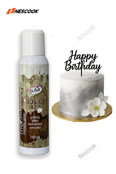 Neskuk Dr.Gusto Yenilebilir Sprey Gıda Boyası Gümüş 150ml