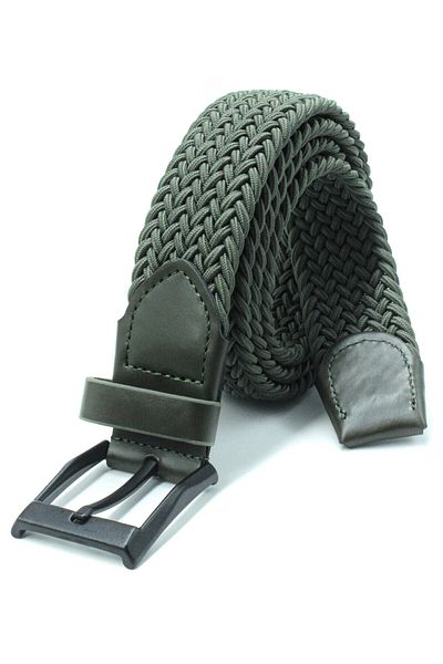 derikem Green Unisex Elastic Knitted Belt - 3.5cm