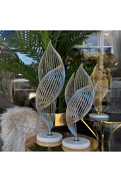 Yaren Style 2 Li Set Helezyon Spiral Dekoratif Ürün Mermer Tabakalı Şık Görün...