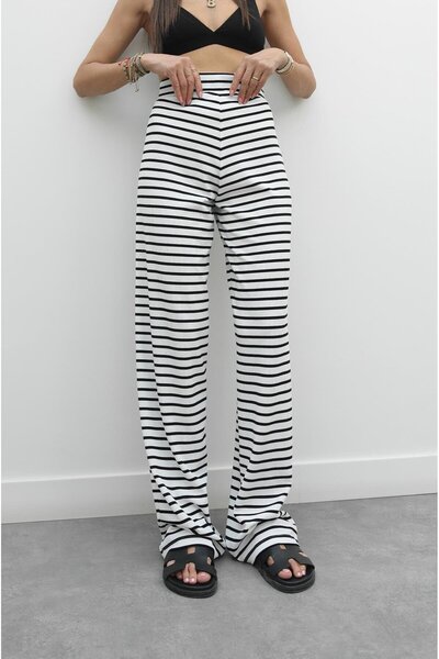 Havoş White Nixon Striped Pants