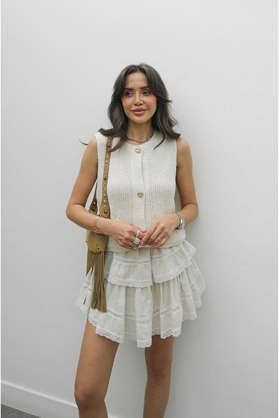 Havoş Ecru Knitwear Blouse Vest