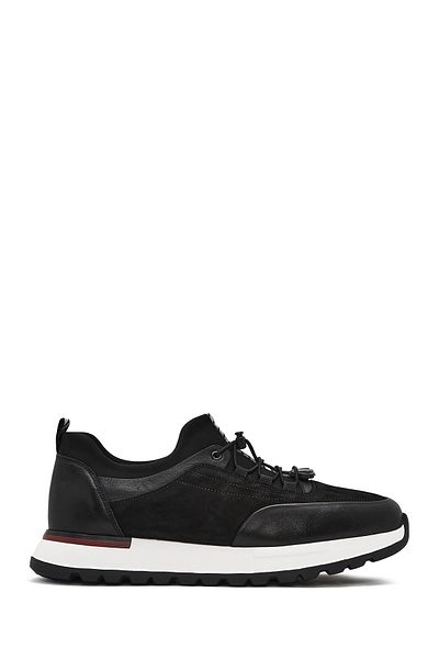 Derimod Men's Black Lace-Up Leather Sneaker 25Sfd 641114