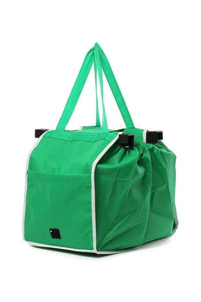 Generic Reusable Folding Tote Shopping Bag with Handle Green 30cm