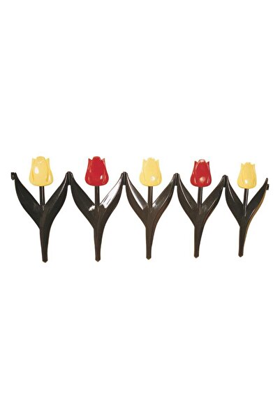 Omnipazar SY-5996 Lale Plastik Bahçe Çiti 30x75 cm 4'lü Set Sarı-Kırmızı