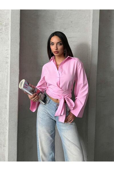 FERZOLAİO Pink Shirt with Binding Detail