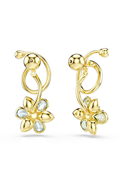 Swarovski Idyllia Damla Küpeler, Asimetrik Tasarım, Karışık Kesimler, Çiçek, Çok Renkli, Altın Rengi Kaplama