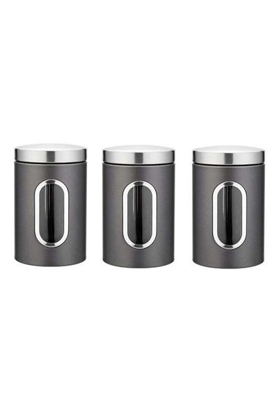 Generic 3-Piece Food Storage Container Set With Lids Black 34cm