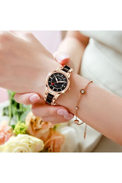 Youtrico ساعة لاباولي للأزواج، ساعة نسائية سوداء، ساعة رجالية، فولاذ وسيراميك