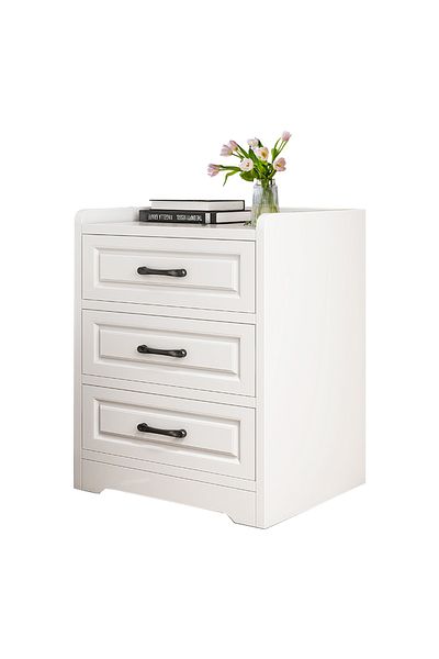 sharpdo European Style Bedroom Cabinet Vintage Nightstand With 3 Drawers For Bedroom Living Room 40*36*60cm