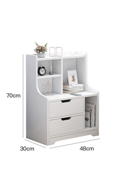 sharpdo Nightstands Home Bedside Storage Cabinet With 2 Drawers White