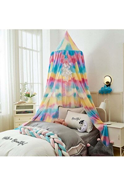 Yelajoy Baby Oversized Dome Bed Canopy,Hanging,Gradient Rainbow Print,Perfect for Sleeping or Decoration