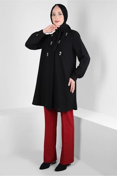 Alvina STONE DETAIL CREPE TUNIC 44145
