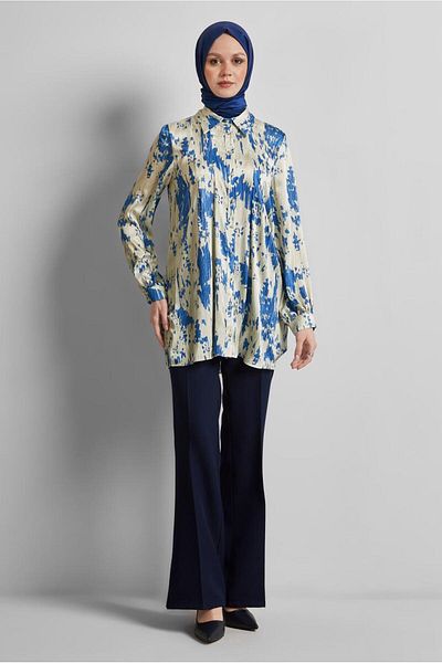 Alvina Patterned Satin Tunic 45429