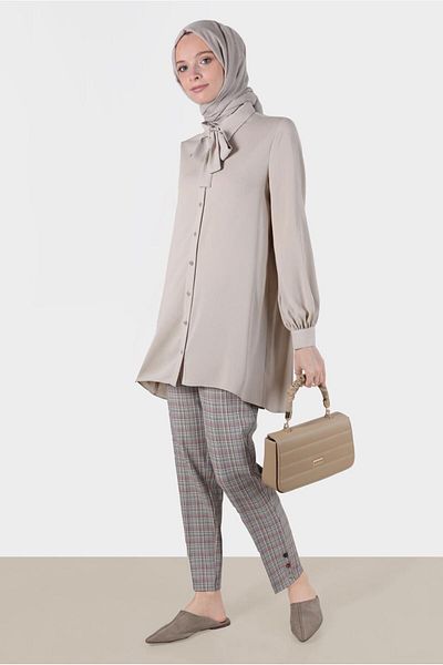 Alvina NECK TIE BUTTONED TUNIC 42737