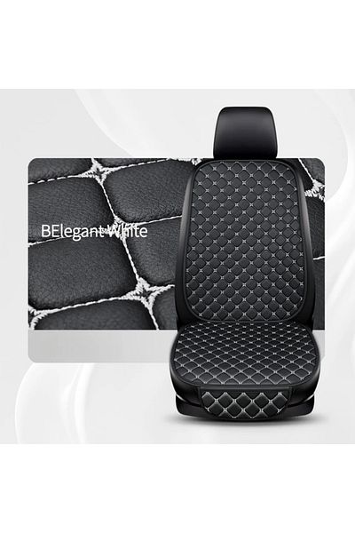 Choice 2pc Black and white Car Seat Cover Napa Leather Minimalism Seat Cushion Wear-resistant and Durable,