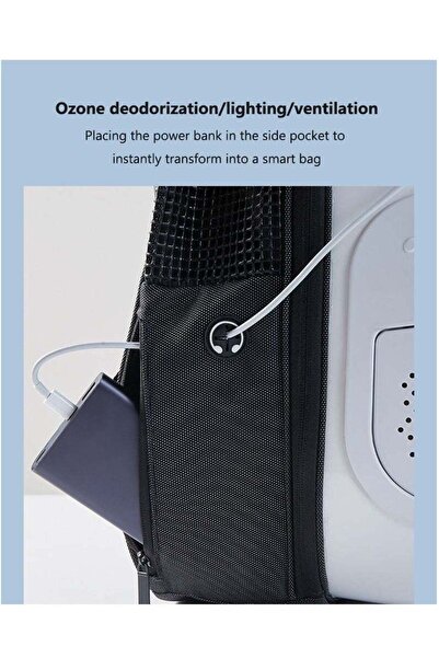 Yelajoy Detachable outdoor pet backpack,large window design,adjustable air volume,suitable for travel,white