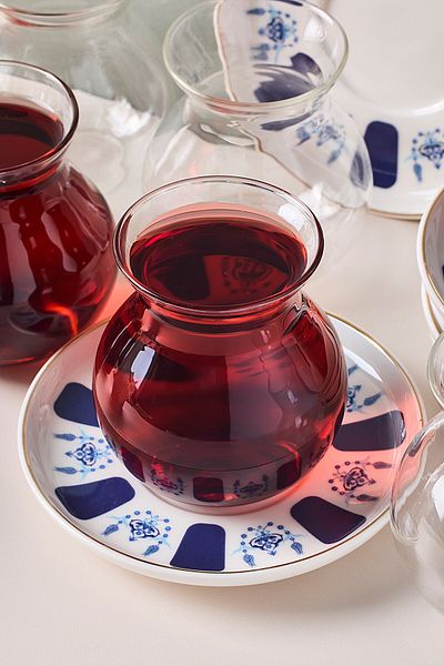 Perotti Laleli 12 Piece Glass Tea Set for 6 People 210 ml