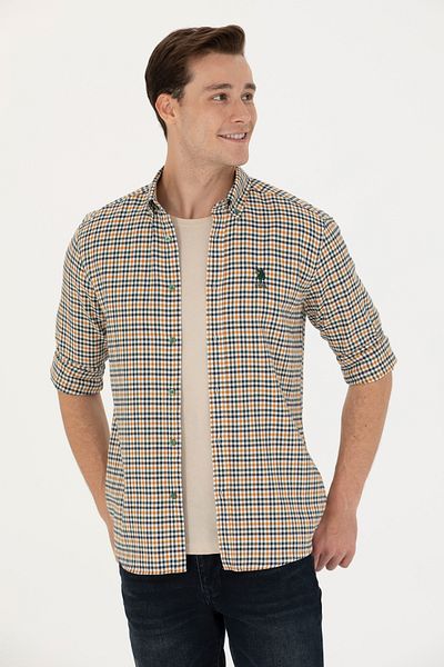 U.S. Polo Assn. Минималистична мъжка риза - 3/4 ръкав, карирана, ежедневна