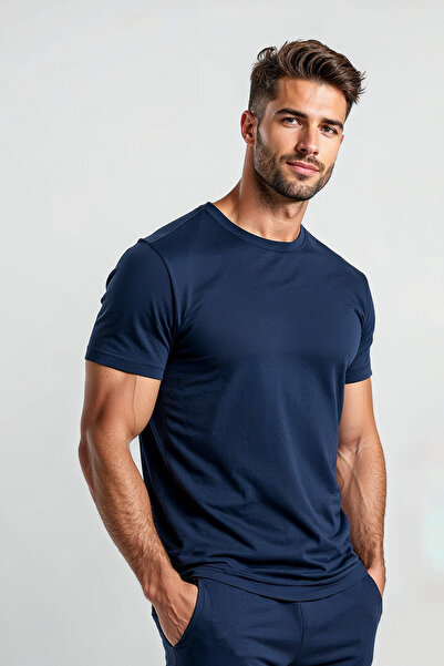 JOLT Tricou bărbați basic solid bleumarin Model Nr.: 001