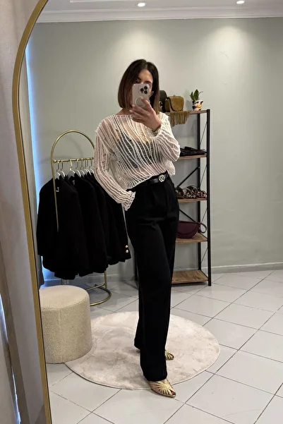 Bucle By Gizem Crepe Fabric Palazzo Pants Black