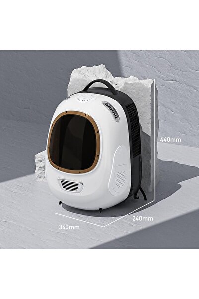 Yelajoy Detachable outdoor pet backpack,large window design,adjustable air volume,suitable for travel,white