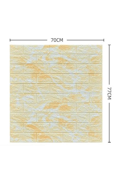 Flippy Set 10 Placi Tapet 3D Flippy 70x77 cm 3 mm Polietilenă Model Caramidă 5.3 mp Marmură Galbenă