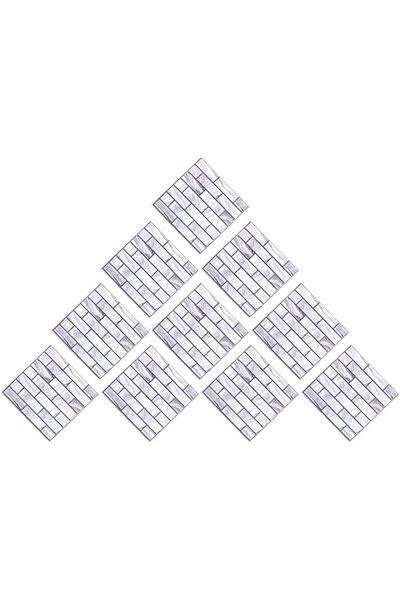Flippy 10 Placi Tapet Flippy Autocolant 3D Imitatie Marmura Dreptunghiulara Perete 30x30 cm Gri