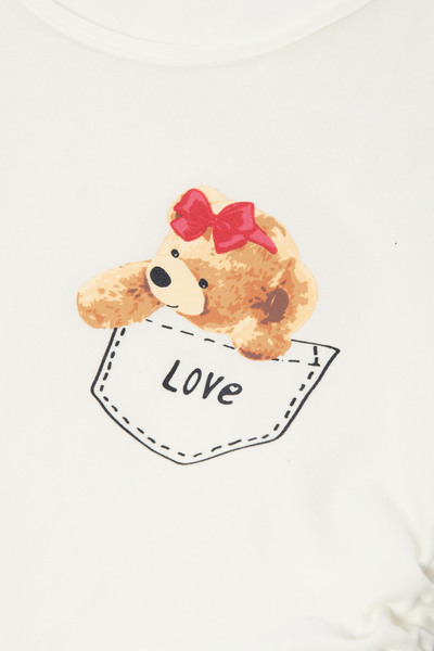 koza iç giyim Kadın Pamuklu Yandan Bağlamalı Büzgülü Şortlu Pijama Takımı