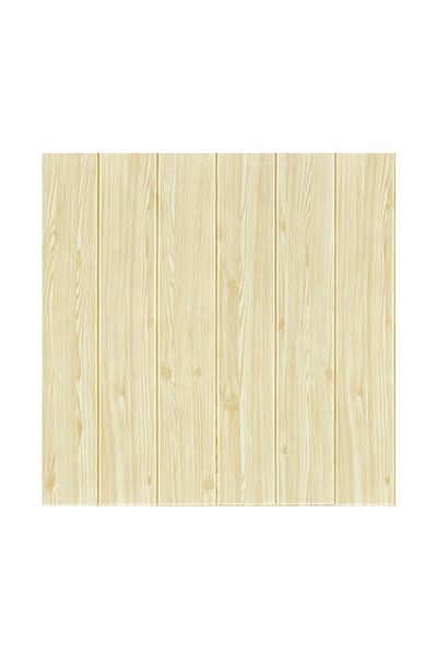 Flippy Set of 10 Flippy 3D Wallpaper Tiles 70x70 cm 3 mm Resin Wood Tile Type 4.9 sq m Cream