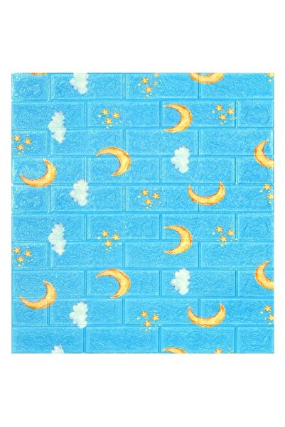 Flippy Set 10 Placi Tapet 3D Flippy 70x77 cm 3 mm Polietilenă Tip Caramidă Model Luna 5.3 mp Albastru