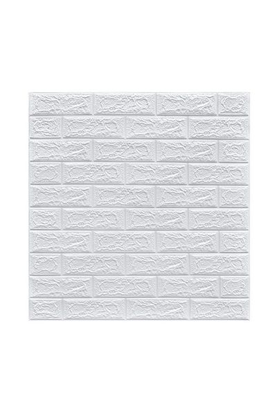 Flippy Set 10 Placi Tapet 3D Flippy 70x77 cm 3 mm Polietilenă Model Caramidă, Suprafață 5.3 mp, Alb