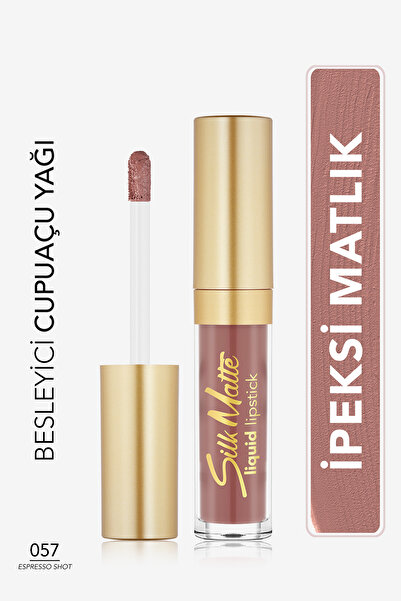 Flormar Silk Matte Yüksek Pigmentli & Mat Bitişli Nemlendirici Likit Ruj- 8682536076609- 57 ESPRESSO SHOT
