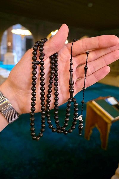 dergah tesbih Collection Black Wood Prayer Prayer Prayer Rosary - Yusuf Cevher Master Handwork