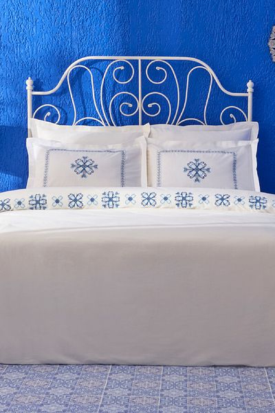 Karaca Home Clarissa Embroidered 100% Cotton Double Duvet Cover Set White