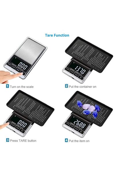 COOYA Digital Precision Gram Scale, 0.001oz/0.01g 500g Mini Pocket Scale, White Backlit Display